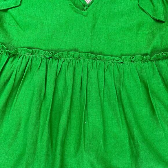 Who What Wear Women's Bright Green Linen Blend Tie Shoulder Top Size XS - Picture 4 of 7